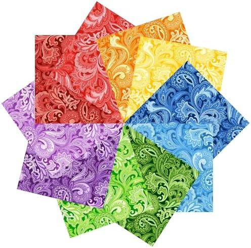 4"x4" 200pcs Cotton Fabric Squares for Sewing Quilting Supplies- Paisley