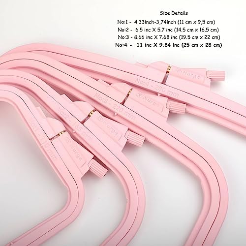 Nurge Square Embroidery Hoop - Plastic Cross Stitch Frame for Needlepoint & Embroidery - Adjustable Craft Hoop - Pink - No:4 (Large)
