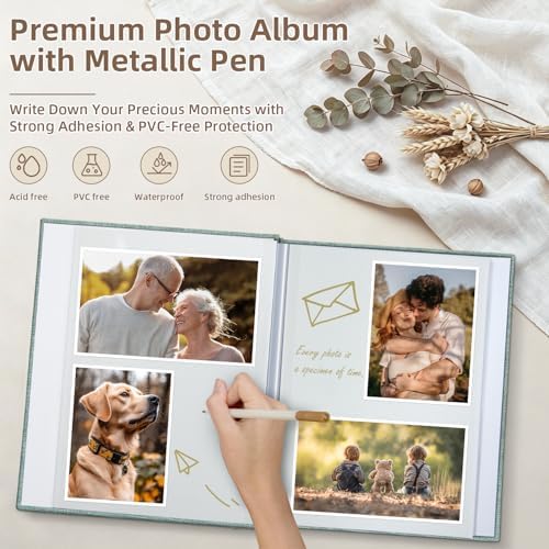 Popotop Photo Album Self Adhesive Scrapbook Album for 4x6 5x7 8x10 Pictures DIY Photo Book as Scrapbooking Supplies Kits, Birthday Gifts for Women Mom Wedding Baby Family Travel