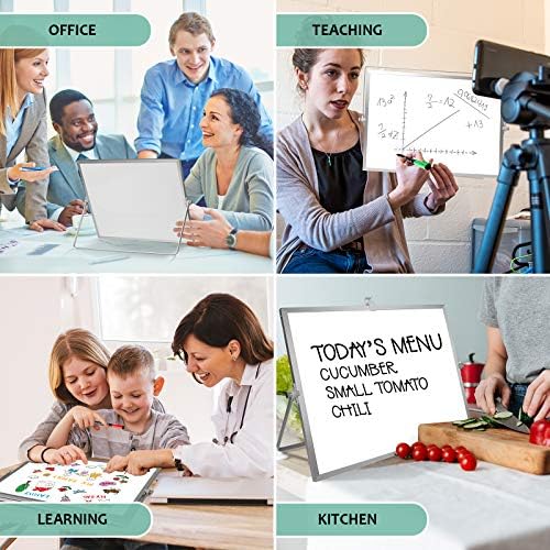 White Board with Stand, Small Dry Erase Board, 16"x12" Magnetic Whiteboard