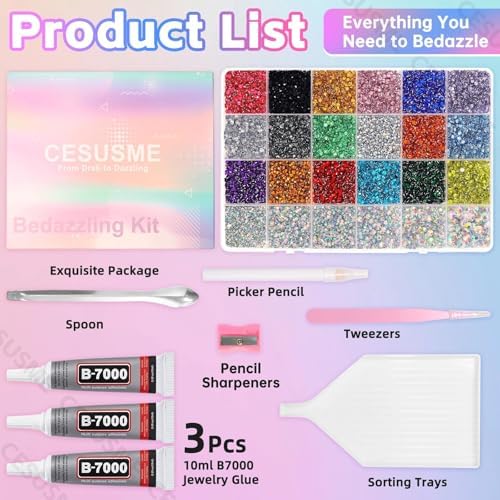 28000Pcs AB Color Rhinestones Bedazzling Kit, Flatback Resin Gems