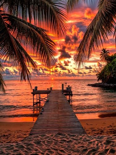 Diamond Art Kits for Adults,Sunset Diamond Painting Kits for Beginner