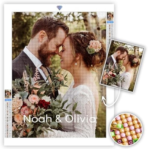 DPDP Custom Diamond Art Painting Kits for Adults - Personalized Diamond Art with Name, Customized Diamond Art Painting, Private Custom Your Own Picture - Round/Square Drill (27.5x31.4inch/70x80cm)