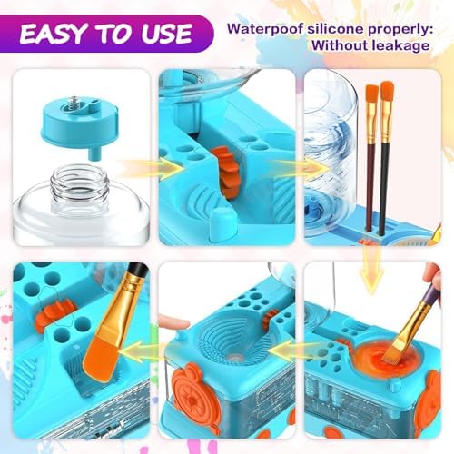 Upgraded Paint Brush Cleaner Tool,Brush Rinser Cup Painting Running Water Circulation Art Supplies for Acrylic,Watercolor and Water Based Creative Gift for Adult Artist Beginner and Painter
