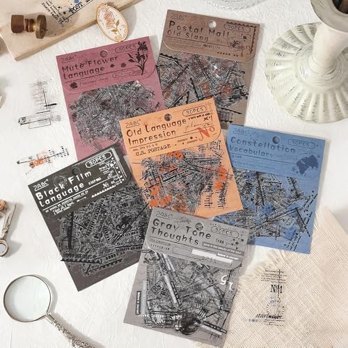 180PCS Vintage Transparent Border Landscape Scrapbooking Stickers for Journaling Retro Clear Journal Stickers for Planners Aesthetic Planner Sticker Set for Crafts Cards Calender Scrapbook Accessories