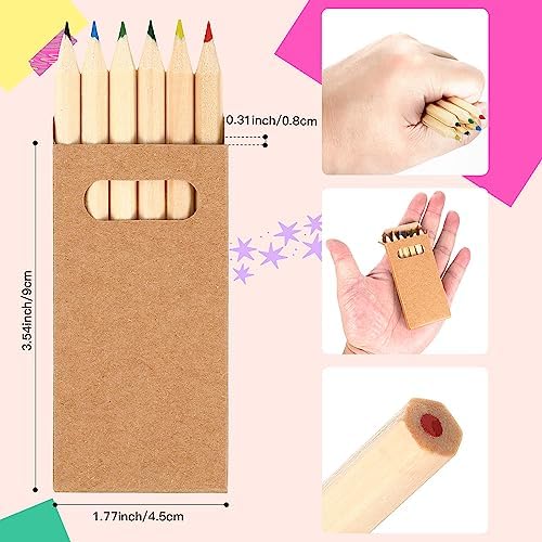 Faccito 200 Packs Mini Colored Pencils Bulk for Kids, 6 Colors