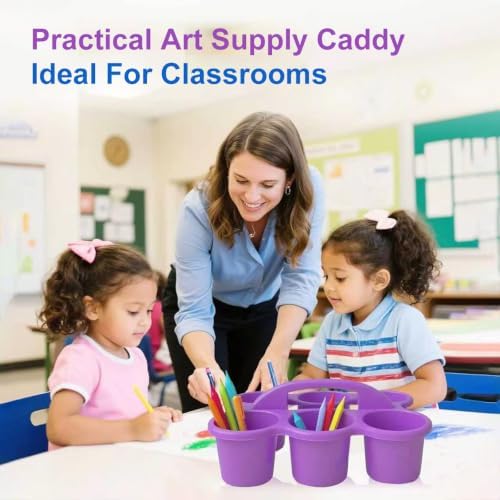 6-Pack Classroom Caddy Organizer with Handle, Vibrant Multicolor