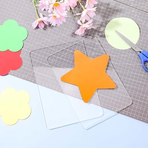 8 Pcs Clear Acrylic Cutting Pads, 8.7x6.1x0.1 Inch Transparent Die Cutting Plates for Embossing Machines, Cuttings Mats for Machines & Craft Pads for Card Making Scrapbooking