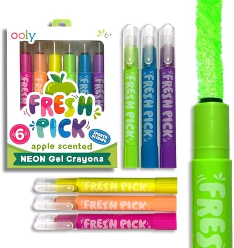 Ooly Scented Neon Gel Crayons, Set of 6, Twist-Up