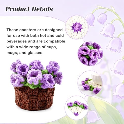 Yarniss Lily of the Valley Coaster Crochet Kit Beginner w/Video Guide