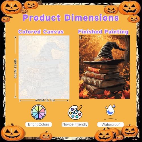 Witch's Hat Paint by Numbers for Adults - Paint by Number Books on Canvas