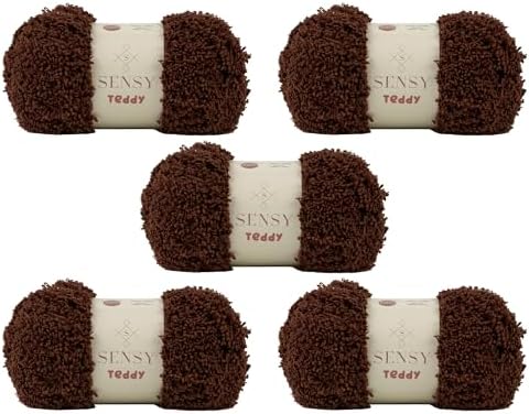 S Sensy Teddy - Micro Polyester Amigurumi Yarn 5 Skeins Brown 109 Yards 4oz