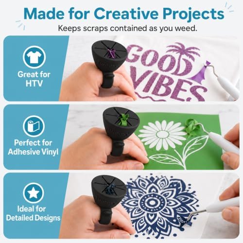 tweexy Wearable Vinyl Weeding Scrap Collector Ring for HTV Crafts – Midnight
