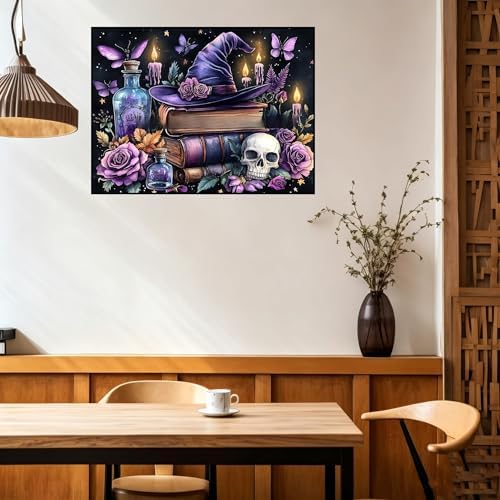 Benjenes Halloween Diamond Art Kit for Adults – Witch Design