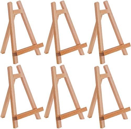 U.S. Art Supply 10.5" Small Wooden Tabletop Easel for Painting, 6-Pack