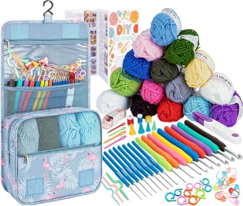 GMAK Crochet Kit for Beginners Adults, All in One Crochet Set Include Yarns
