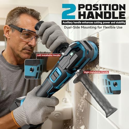 Cordless Oscillating Tool Compatible with Makita 18V Battery(Tool Only), 21,000 OPM Brushless 18V Oscillating Multi-tool with 6 Speed, LED Light, DIYtoolifz 4.5° Oscillating Tool for Cutting