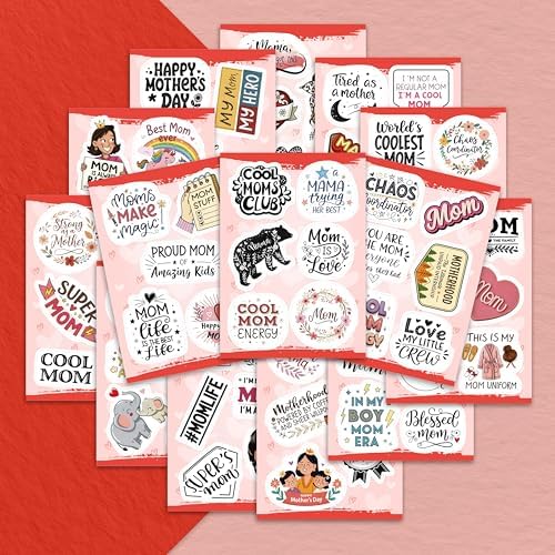 100Pcs Funny Mom Stickers for Water Bottle, Laptop, Phone - Funny Gifts for Mom - Mother Stickers and Decals - Gift for Women & Men