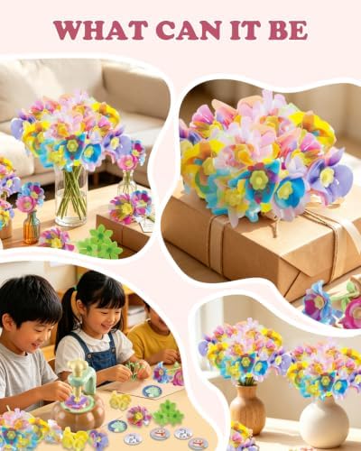 DIY Fabric Flower Making Kit, 2-in-1 Flower & Badge Maker for Kids 4-8