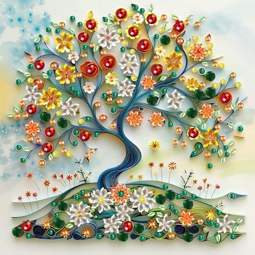 AIBOERL Diamond Art Kits for Adults,Tree Special Shape Diamond Painting | Special Shape Tree Diamond Painting for Beginners DIY Rhinestone 5D Diamond dots(Gemstone Craft)Wall Art Gift 12x12IN