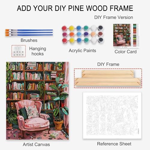 Beautiful Flowers Digital Canvas DIY Children's Digital Painting Classic Pattern Design,Abstract Graffiti Digital Painting, Modern Art Color Picture Digital Painting, (DIY Frame)