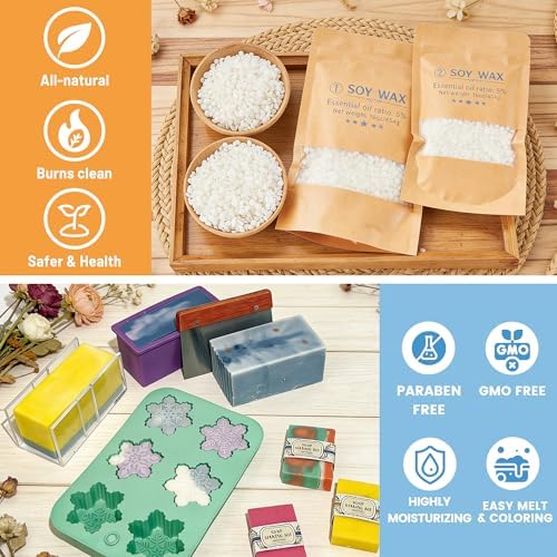 Susanou DIY 2-in-1 Candle & Soap Making Kit for Adults Beginners | All in One Candle and Soap Craft Kit with Melting Pot, Thermometer, Soy Wax, Soap Base, Fragrance Oils, Molds & Gift Supplies