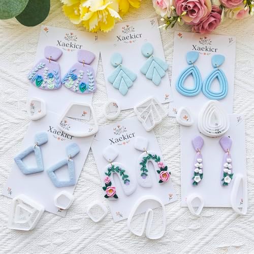 Xaekicr Abstract Shapes Polymer Clay Cutters Set – Clay Cutters for Polymer Molds, Clay Earring and Versatile Tools