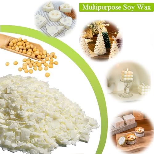 DINGPAI Natural Soy Wax for Candle Making, 2lb Organic Soy Wax Flakes