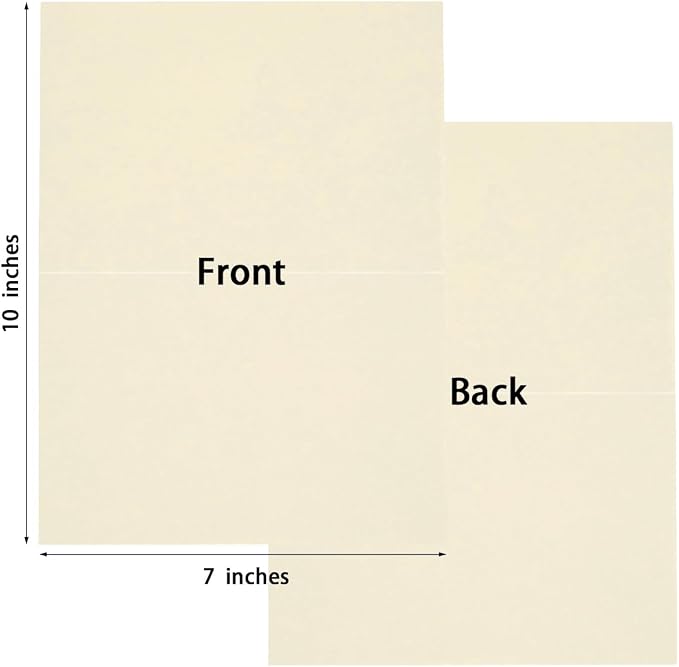 50 Pack Blank Folded Cardstock Cards, Cream Color, 5x7
