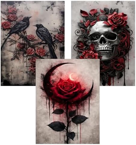 Benjenes 3PCS Gothic Style Diamond Art Kits for Adults Diamond Painting