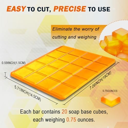 EDSRDRUS 15 Ounces Glycerin Soap Base - Scented Melt and Pour Soap Base for DIY Crafting, Easy to Cut, Vegan and Natural, Moisturizing and Gentle on Skin, Perfect for Soap Making Supplies (Honey)