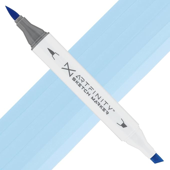Artfinity Sketch Markers - Light Cerulean Blue B4-2, Vibrant, Professional, Dye-Based Alcohol Markers for Artists, Drawing, Travel, & More