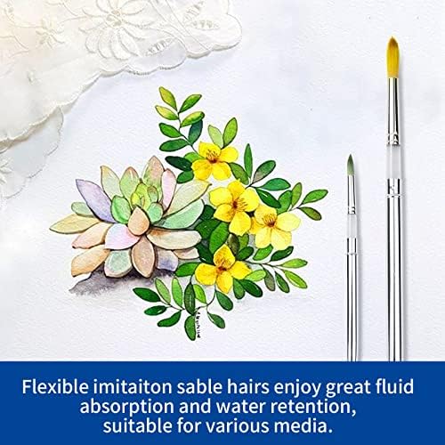 Falling in Art 2 Pcs Round Travel Paint Brush Set