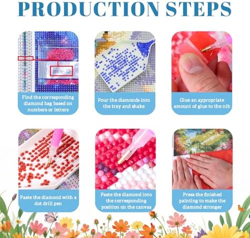 DOTSOPS 6 Pack Landscape Diamond Painting Kits for Adults Round Full Drill