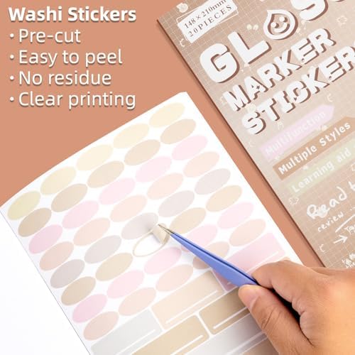 Apricot Spring Label Sticker Scrapbooking Supplies for Junk Journal, 20 Sheets Stickers - Ephemera Stickers Book(TZ-012-004)