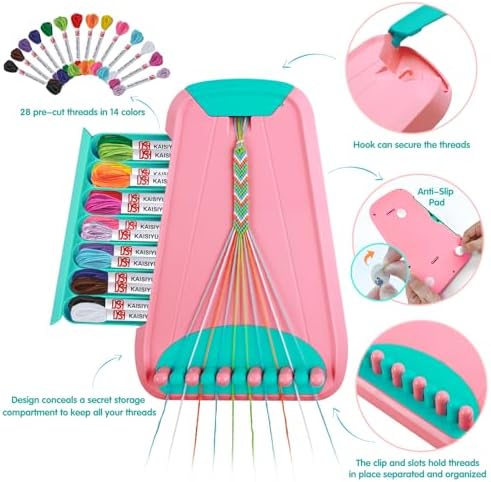 Maynacs Friendship Bracelet Making Kit for Girls 8-12, 28 Pre-Cut Threads