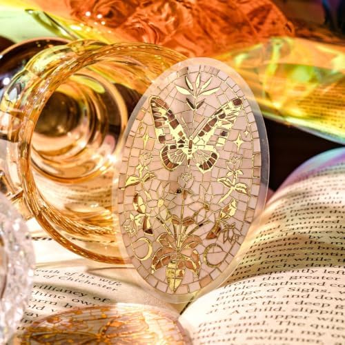 80 Pcs 3D Embossed Gold Foil Mosaic Stickers, 4 Packs PET Decals