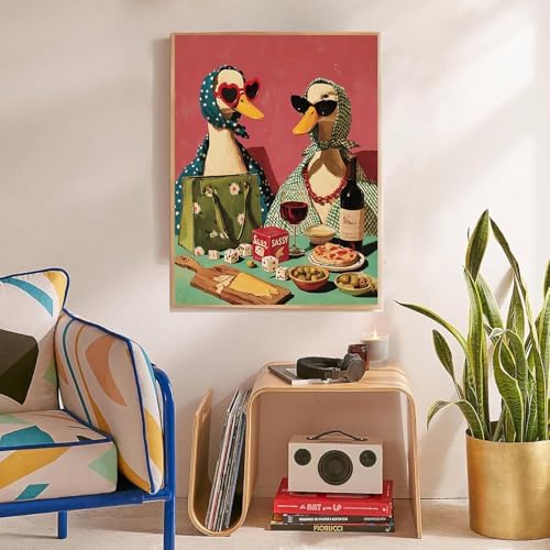 EIBEILI Diamond Art Kits for Adults, Party Duck Diamond Painting Kits for Beginner DIY 5D Full Drill Diamond Dots Crafts for Home Wall Decor Gifts 12x16 Inch
