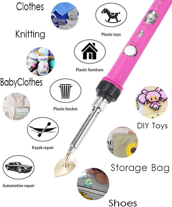 Arokimi Mini Iron, 80W Small Tiny Iron for Crafts Patches Hats (Hotpink)