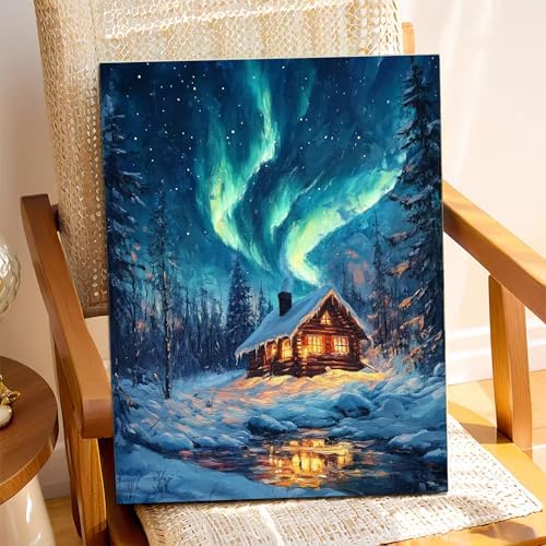 XTCIXAL Paint by Numbers Kit for Adults, Aurora, 16X20 Inch