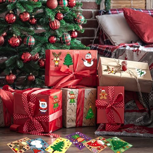SmilinFit Christmas Stickers for Kids, Make Your Own Christmas Crafts Party Favors for Kids Boys Girls, Holiday Stickers Party Games Activities Goody Bag Stuffers Gifts
