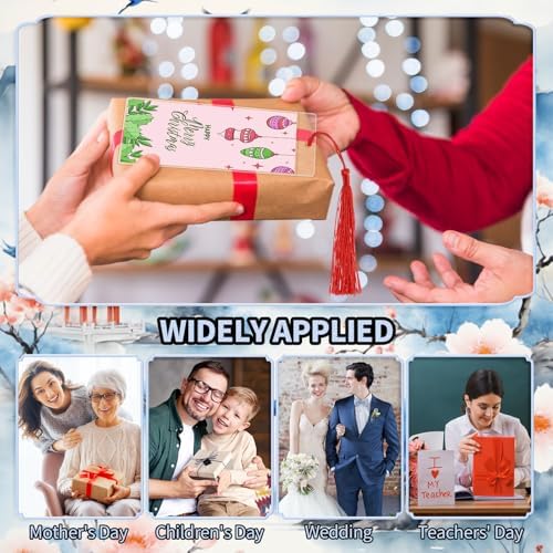 120 Sets Blank Kraft Paper Bookmarks Kit with Tassels and PVC Sleeves