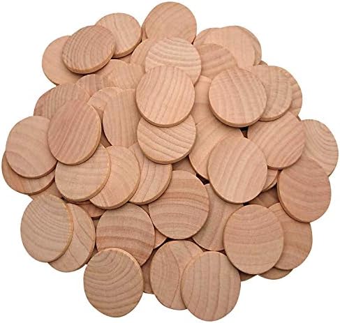 1.5 Inch Natural Wood Slices Unfinished Round Wood Coins, 200 per Pack