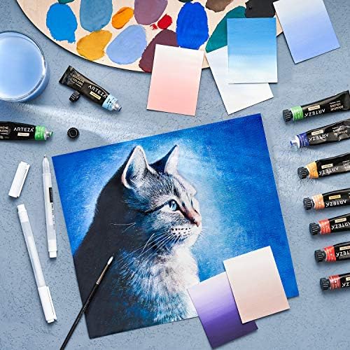 ARTEZA Gouache Paint, Set of 24, 12ml/0.4 US fl oz Gouache Paint Tubes, Gouache Set for Adults and Students