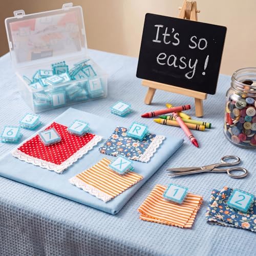 Crtiin 36 Pcs Sewing Clips for Fabric Set with Storage Box, Blue