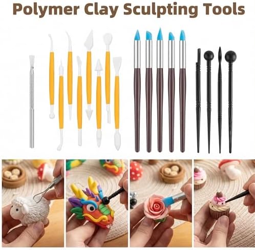 Jahnrun 48Pcs Pottery Kit, Professional Polymer Clay Sculpting Tools Set
