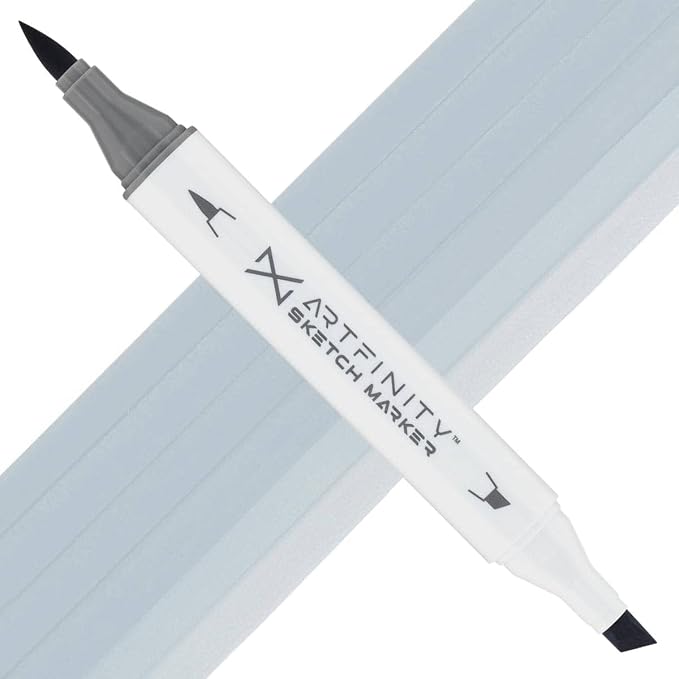 Artfinity Sketch Markers - Cool Gray 3 CG 3, Vibrant, Professional, Dye-Based Alcohol Markers for Artists, Drawing, Travel, & More
