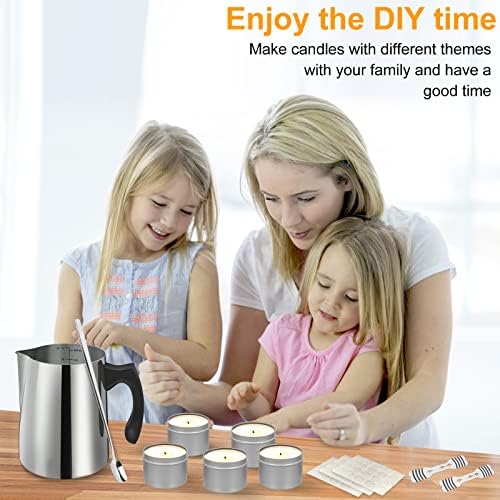 BBAXI Candle Making Kit with Melting Pouring Pot&Beeswax&5pcs Candle Tins