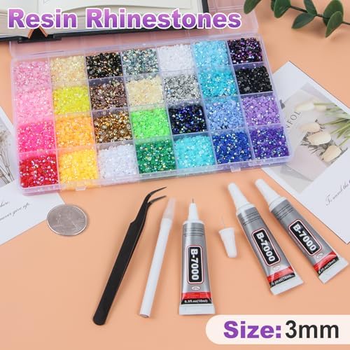 Bedazzling Kit 40000Pcs 28 Colors Jelly Resin Rhinestones