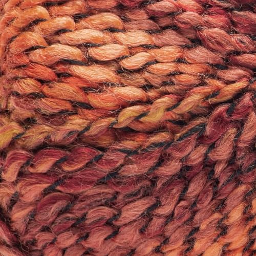Loops & Threads Textured Twist Yarn - Yarn for Knitting, Crochet, Weaving, and Arts & Crafts - Burnt Orange, Acrylic Blend, 6 oz
